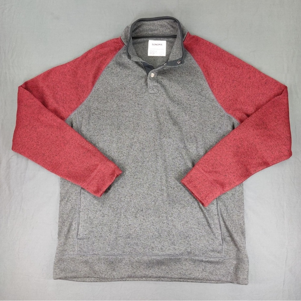 Sonoma‎ button front pullover men's size 2XLT Red And Grey